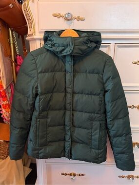 Vintage 2011/12 J.Crew Puffer Jacket in Deep Evergreen, Circa Jenna Lyons Era